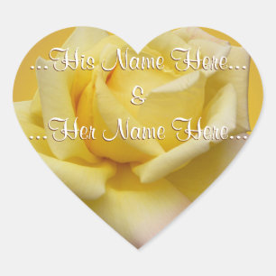Gelbe Rosenaufkleber Romantische Rose Hochzeitstic Herz-Aufkleber