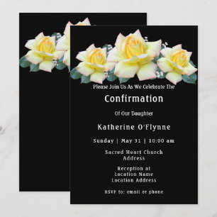 Gelbe Rosenbestätigung Einladung