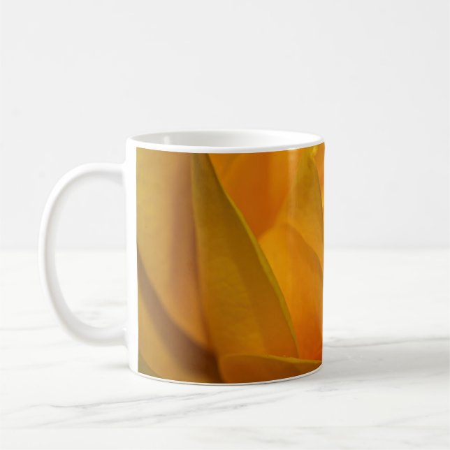 Gelbe Rosenblätter Kaffeetasse (Links)