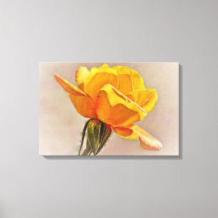 Gelbe Rosenblumen-Kunst Leinwanddruck