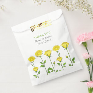 Gelbe Rosenblüte Blume Danke für Ihre Hochzeit Geschenktütchen