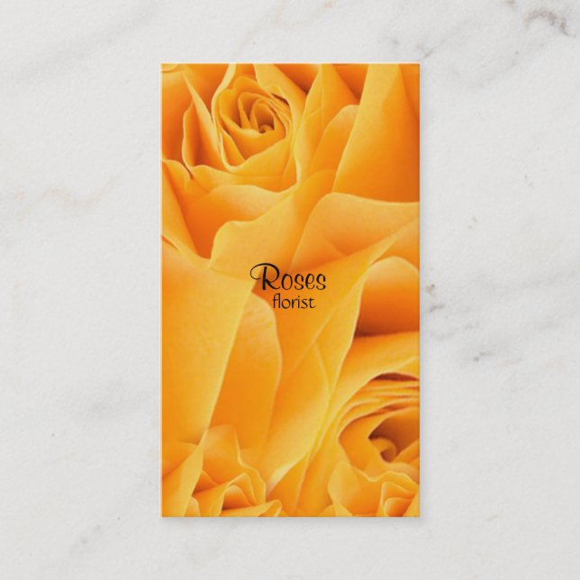 Gelbe Rosenflorist Geschäfts-Karten Visitenkarte (Vorderseite)