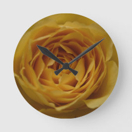 Gelbe Rosenhalterung Runde Wanduhr