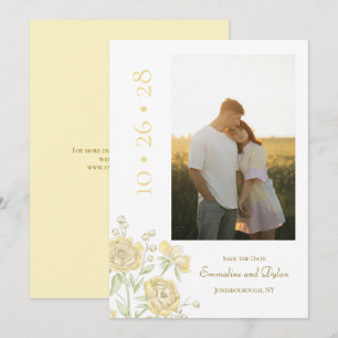Gelbe Rosenhochzeit Einladung