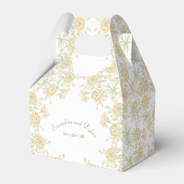 Gelbe Rosenhochzeit Geschenkschachtel (Vorderseite)