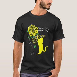 Gelbe Rosenkatzenpaws zur Heilung von Sarcoma - Kr T-Shirt