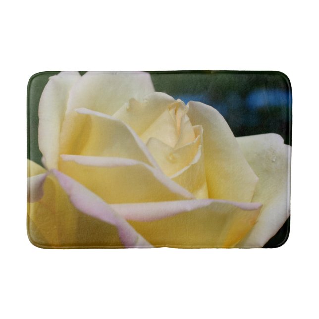 Gelbe Rosenknospe Blume Badematte (Vorderseite)