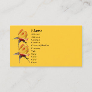 Gelbe Rosenknospe Blume Nature Business Card Visitenkarte
