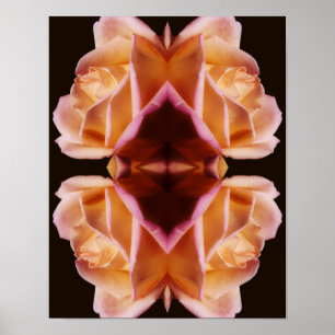 Gelbe Rosenknospe-Blume spiegelt Kunst wider Poster