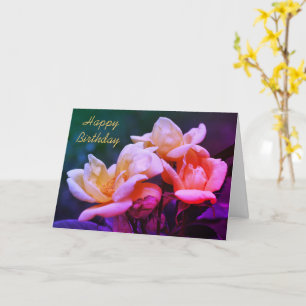 Gelbe Rosenknospe Blumen Art Geburtstag Karte