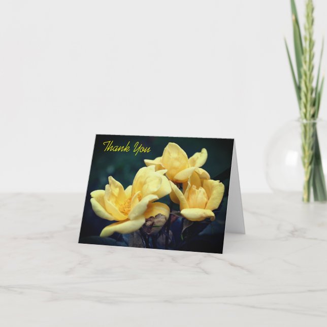 Gelbe Rosenknospe Blumenkarte Dankeskarte (Vorderseite)