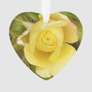 Gelbe Rosenknospe Ornament