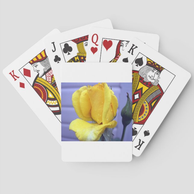 Gelbe Rosenknospe Spielkarten (Rückseite)