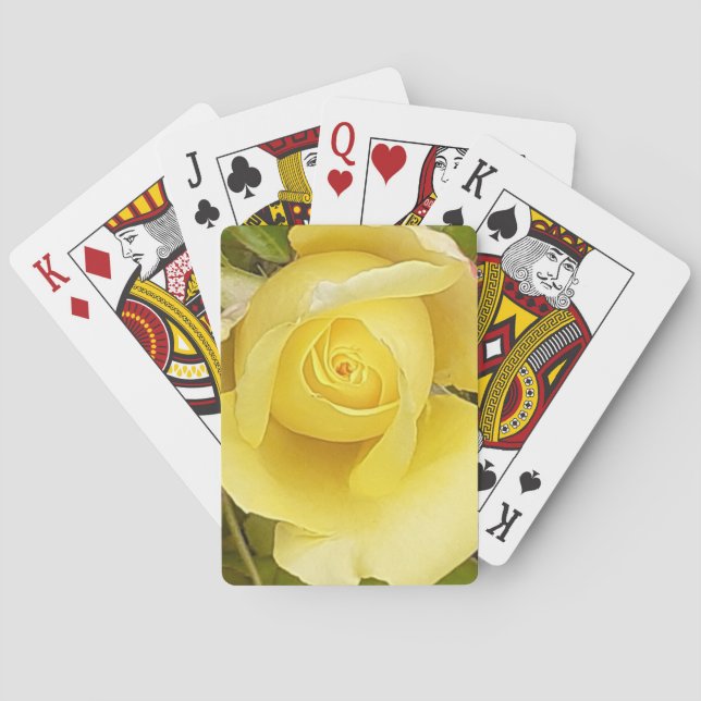 Gelbe Rosenknospe Spielkarten (Rückseite)