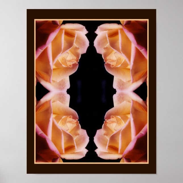 Gelbe Rosenknospe Tinte Blume Abstrakt Poster (Vorne)