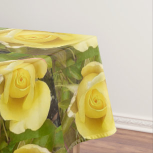 Gelbe Rosenknospe Tischdecke