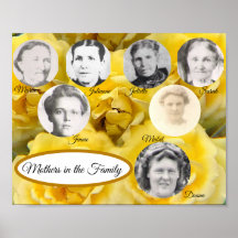 Gelbe RosenMütter im Foto-Poster der Familie