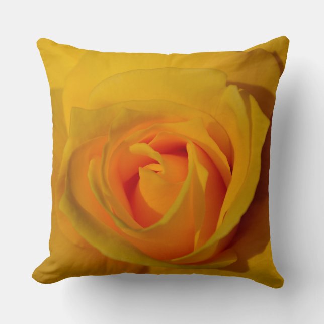 Gelbe Rosenorange Rose Romantische Rose Kissen (Vorderseite)