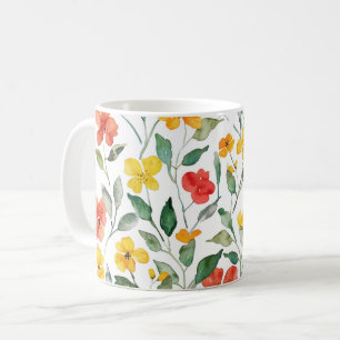 Gelbe rote Pfirsichblüten Kaffeetasse