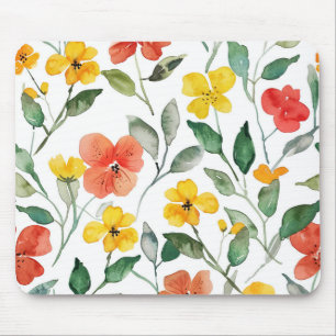Gelbe rote Pfirsichblüten Mousepad
