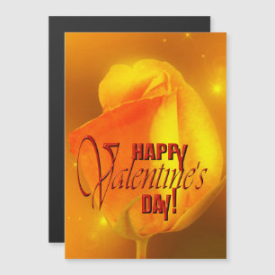 Gelbe Rote Rose Valentinstag Magnetkarte