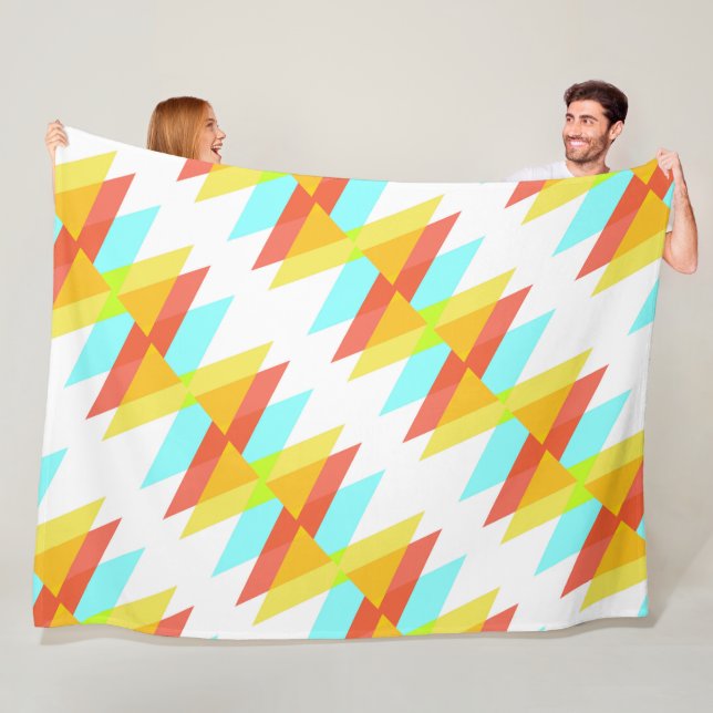 Gelbe, rote und kadettenblaue Dreiecke Fleecedecke (Beispiel)