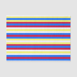 Gelbe, rote, weiße und blaue Streifen Seidenpapier