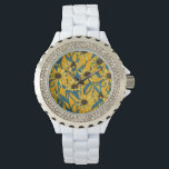 Gelbe Rudbekie Armbanduhr<br><div class="desc">Handgemalt Vektormuster mit gelben rudbekischen Blume</div>