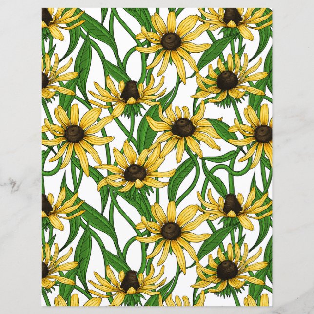 Gelbe Rudbekie auf Weiß (Vorderseite)