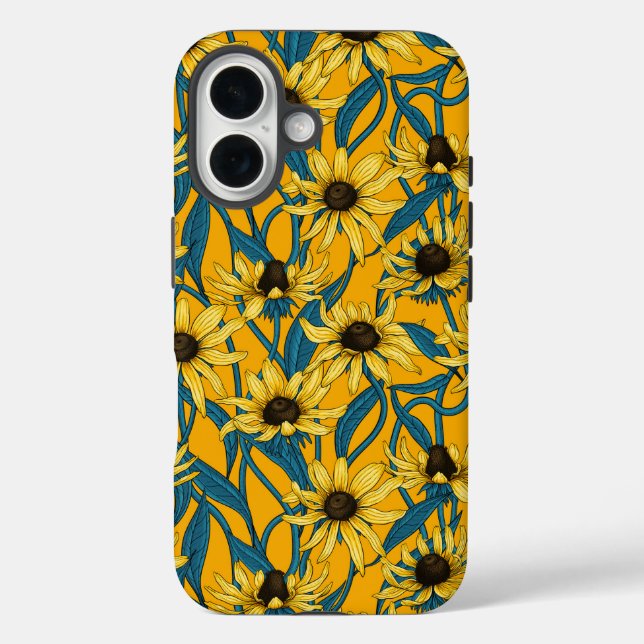 Gelbe Rudbekie iPhone 16 Hülle (Rückseite)