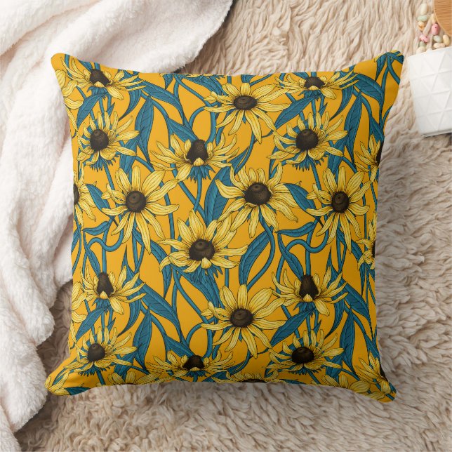 Gelbe Rudbekie Kissen (Decke)
