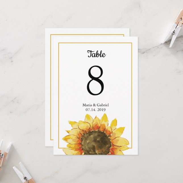 Gelbe Rustikale Sonnenblume. Hochzeitsstiftung Einladung (Vorderseite/Rückseite Beispiel)