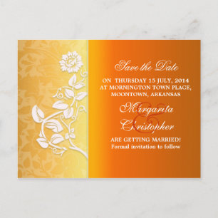 Gelbe Save the Date stilvolle Hochzeitskarten Ankündigungspostkarte
