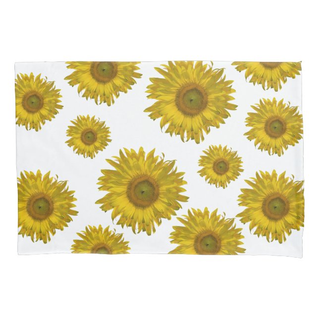 Gelbe Scatter-Sonnenblumen Kissenbezug (Vorderseite)