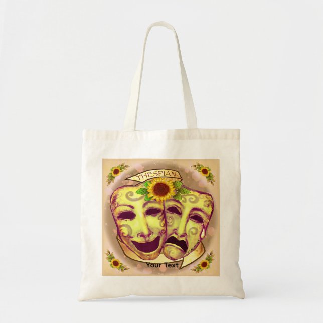 Gelbe Schauspielermasken Tragetasche (Vorne)