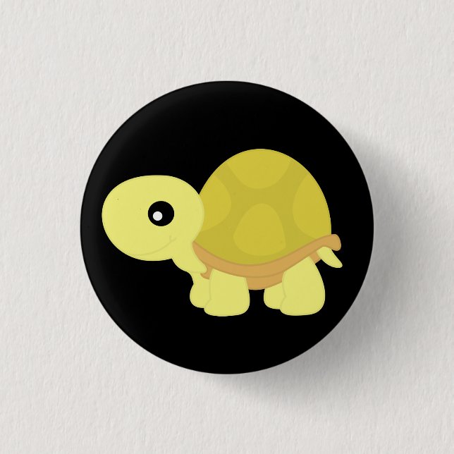 Gelbe Schildkröte Button (Vorderseite)