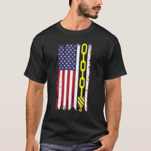 Gelbe Schlepphaken Kettenflagge Amerika Schleppwag T-Shirt