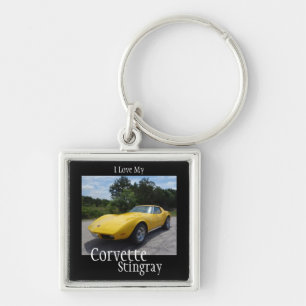 Gelbe Schlüsselkette C3 1973 Corvette Stingray Schlüsselanhänger