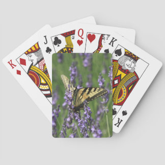 Gelbe Schmetterling auf Lavendel Spielkarten