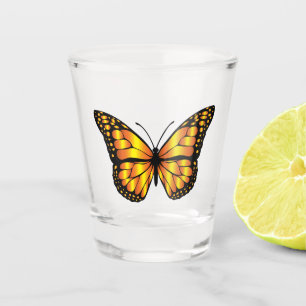 Gelbe Schmetterlinge Schnapsglas