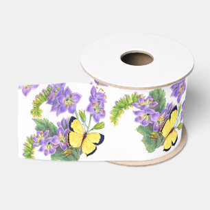 Gelbe Schmetterlings-BlumenBlumen-Band Ripsband