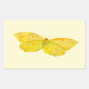 Gelbe Schmetterlingsfliege Rechteckiger Aufkleber