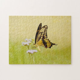 Gelbe Schmetterlingsmühle Wildblume Natur Kunst-Pu