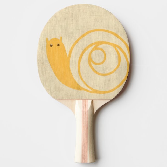 Gelbe Schnecke auf Creme Background Tischtennis Schläger (Vorderseite)