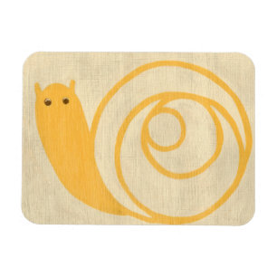 Gelbe Schnecke auf Sahnehintergrund Magnet