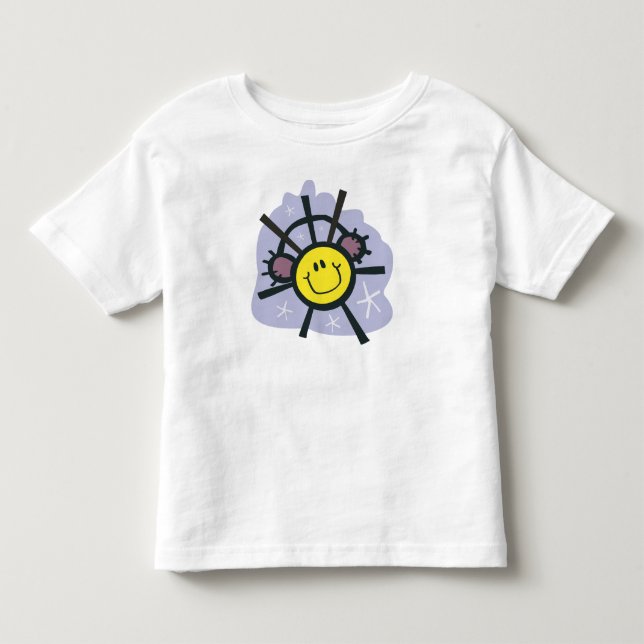 Gelbe Schneeflocke mit Ohrmuffen Kleinkind T-shirt (Vorderseite)