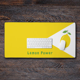 Gelbe Schreibmatte mit Lemon Schreibtischunterlage