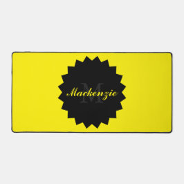 Gelbe Schreibmatte Personalisiert mit Name und Anf Schreibtischunterlage