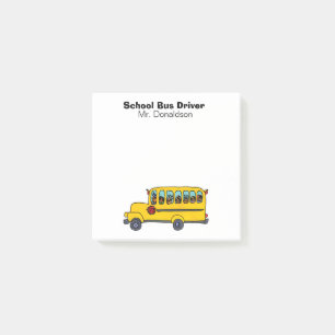 Gelbe Schulbus-Fahrer-Anerkennung 3x3 Post-it Klebezettel