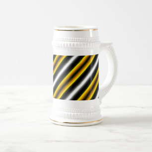 Gelbe Schwarz-weiße Regenbogenstreifen Bierglas